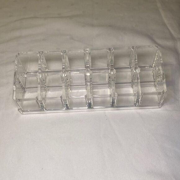 The Container Store Clear Acrylic 12-section Lipstick Riser Makeup Organizer - Picture 1 of 5